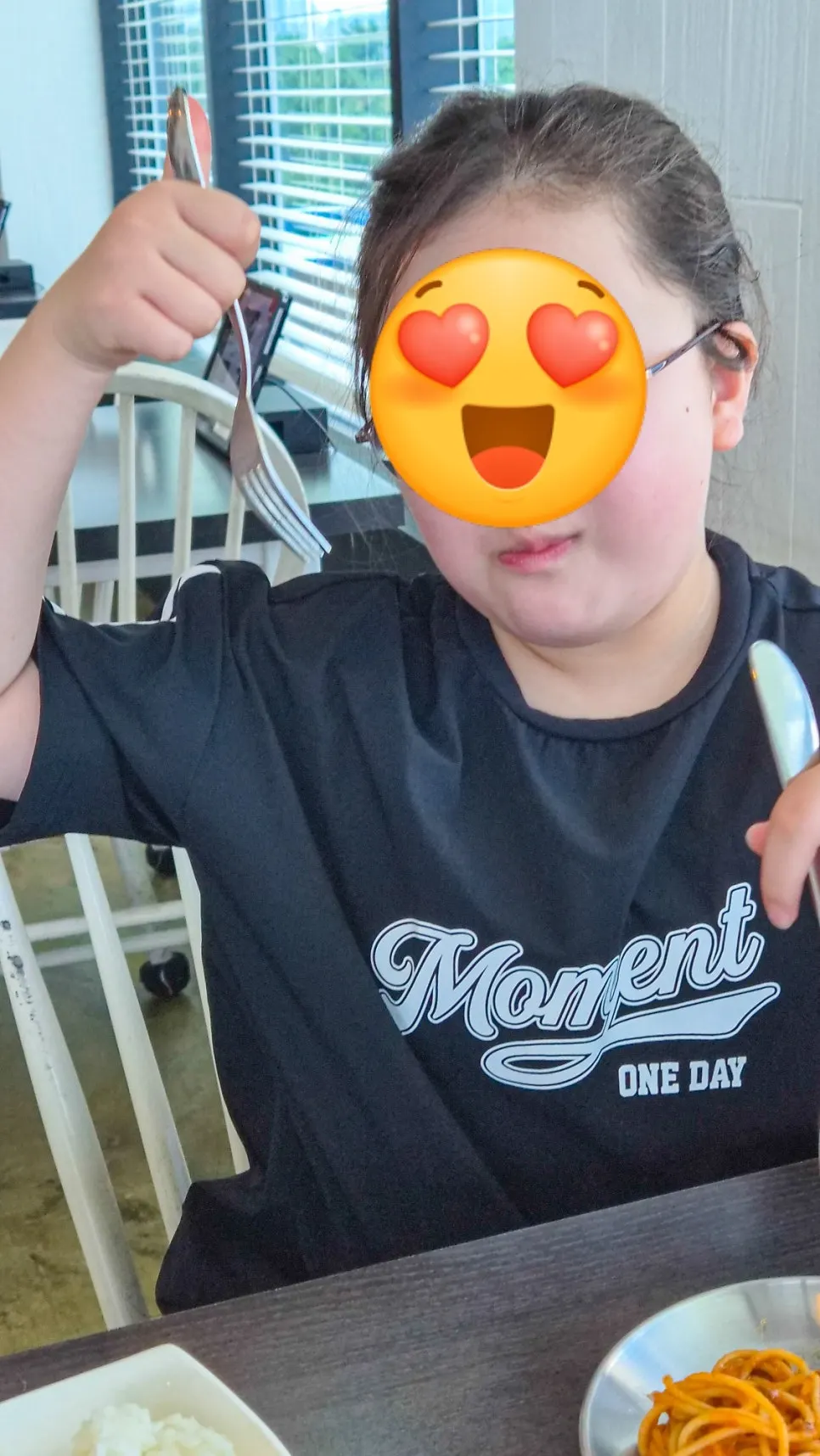 Serving out the spaghetti to eat