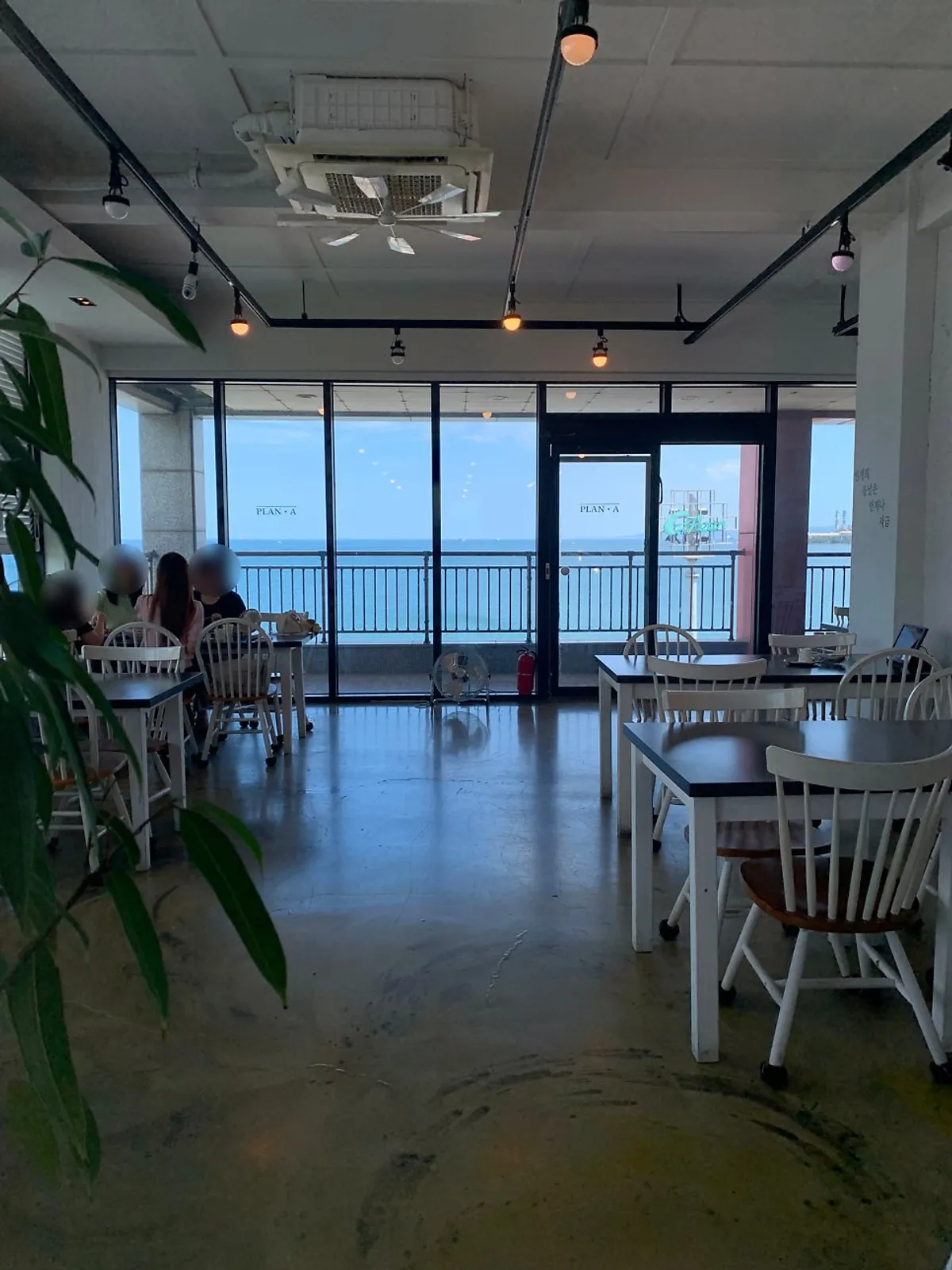 Ocean view from the 4th-floor window seats at Plan A Restaurant