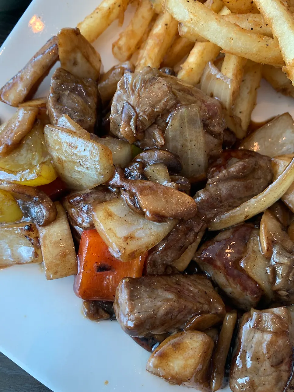 Chop steak 120g with french fries and salad