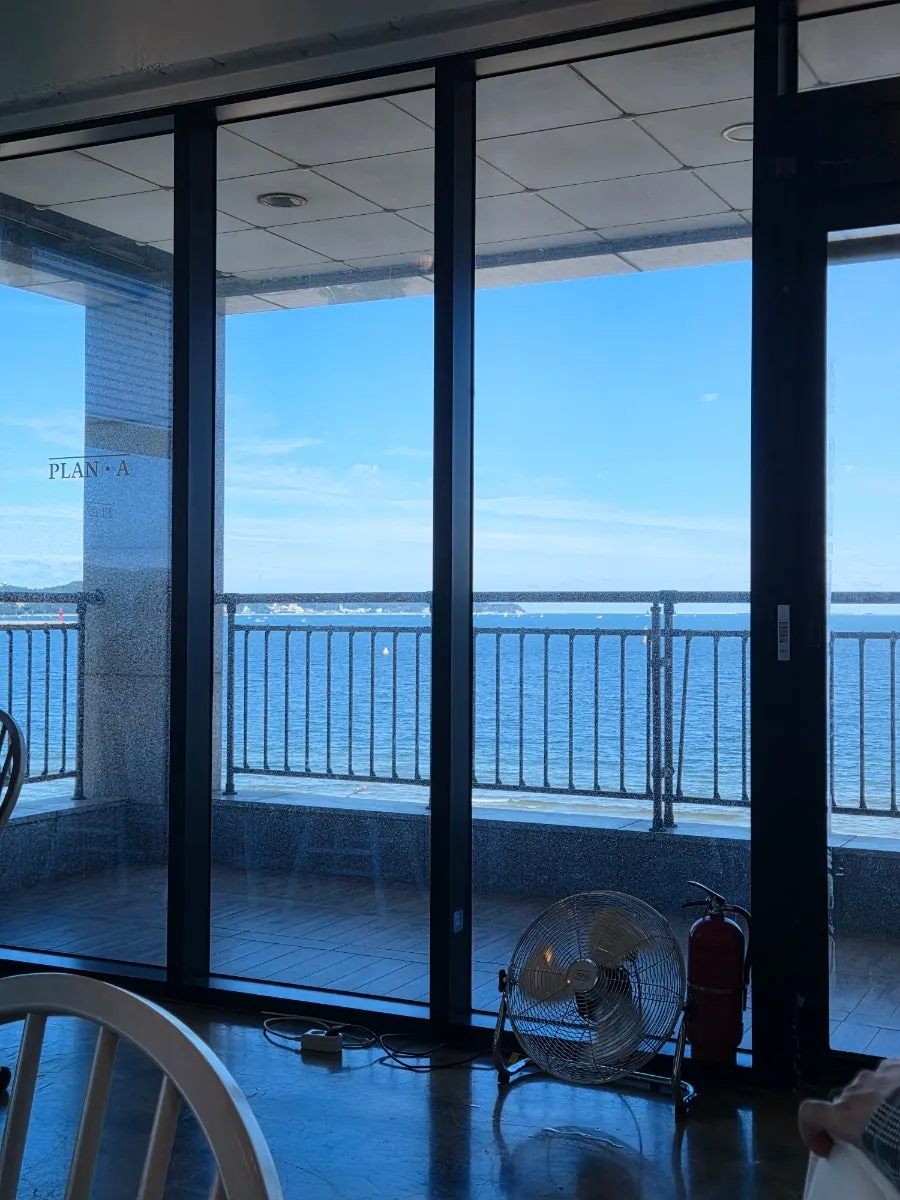 Songdo sea view seen from inside Plan A Restaurant