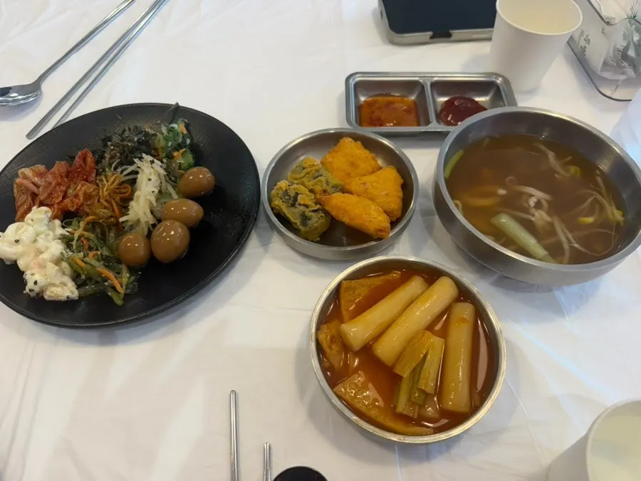 Table filled with self bar food