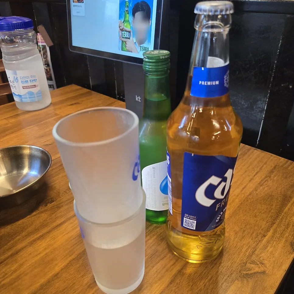 A drink poured alongside the meat