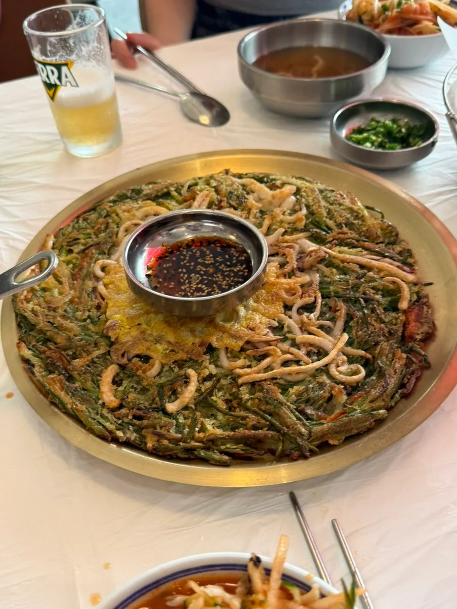 Squid pajeon ordered as a side dish