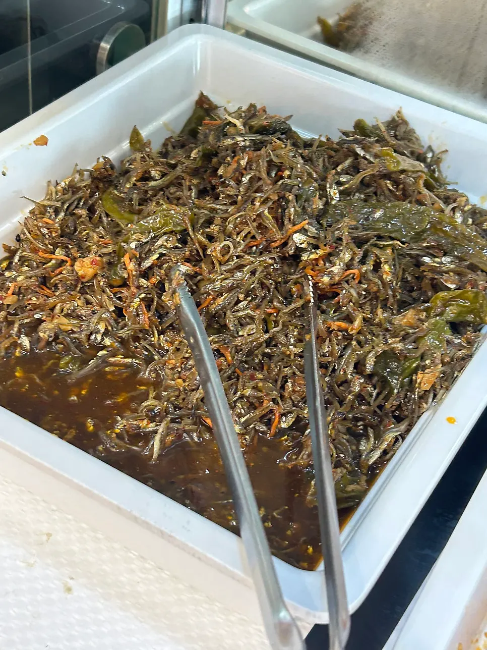 Side dishes displayed at the Ppwang Mulhoe self bar