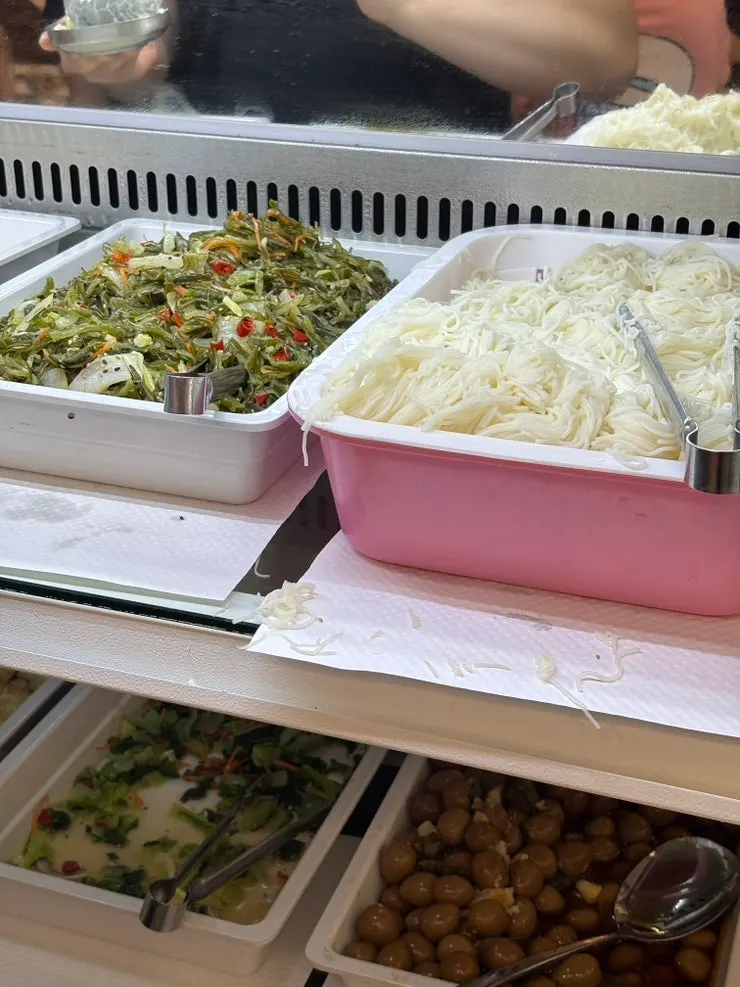 Various side dishes prepared at the self bar