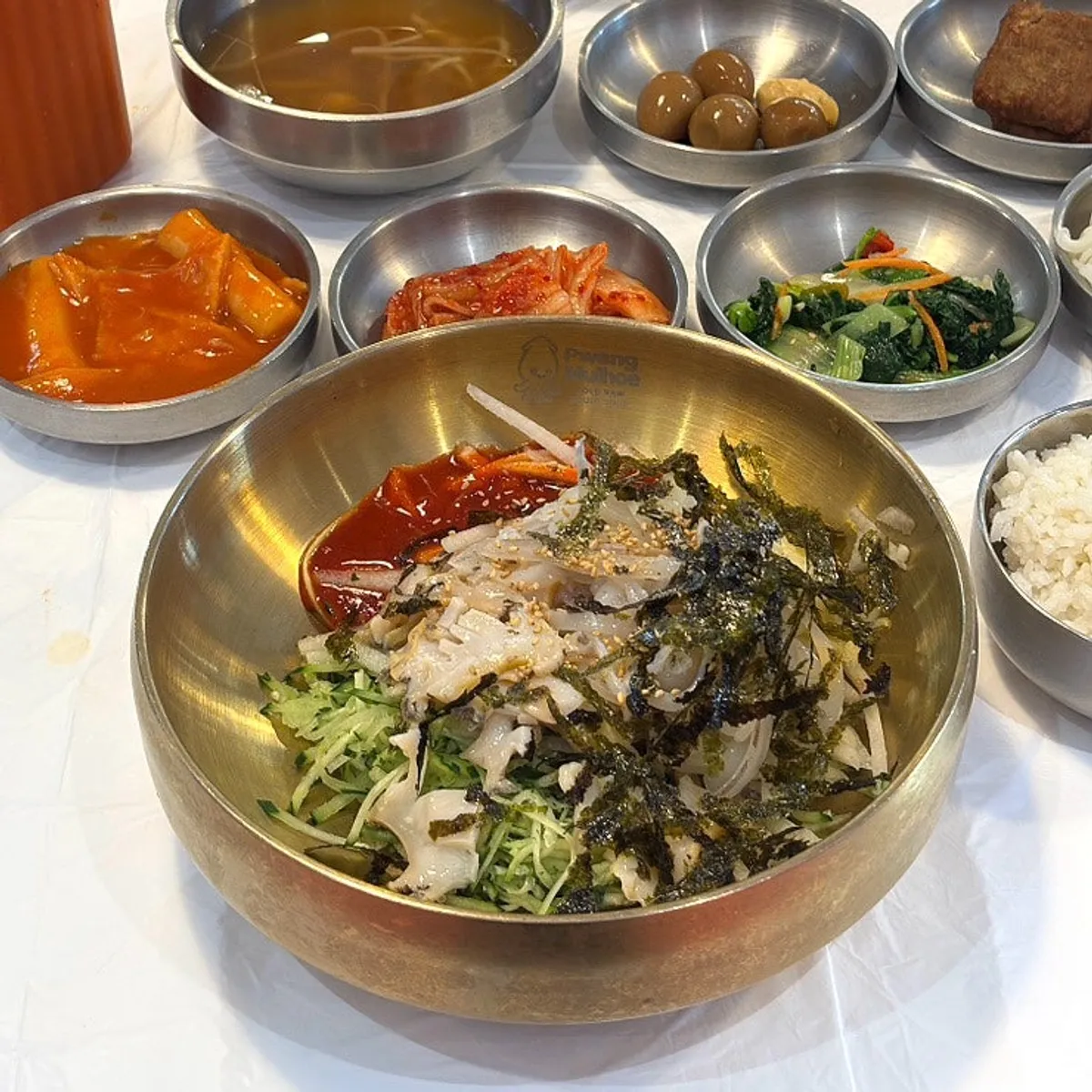 Abalone squid mulhoe from Ppwang Mulhoe piled with abalone and vegetables