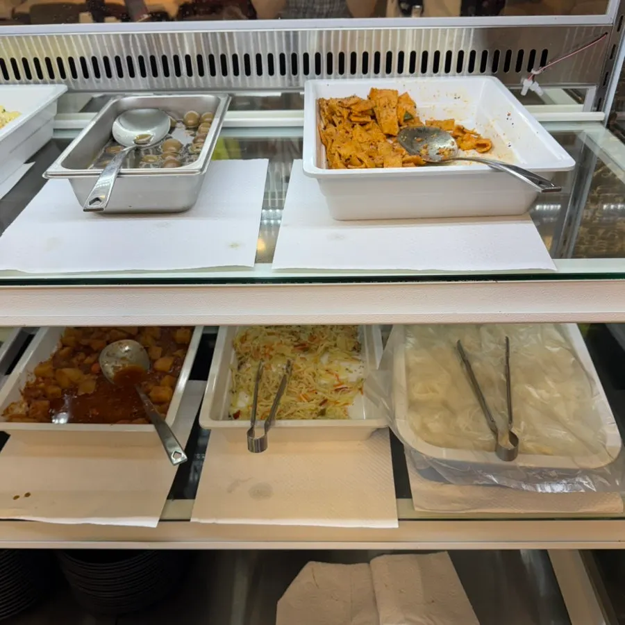 Side dishes prepared at the self bar