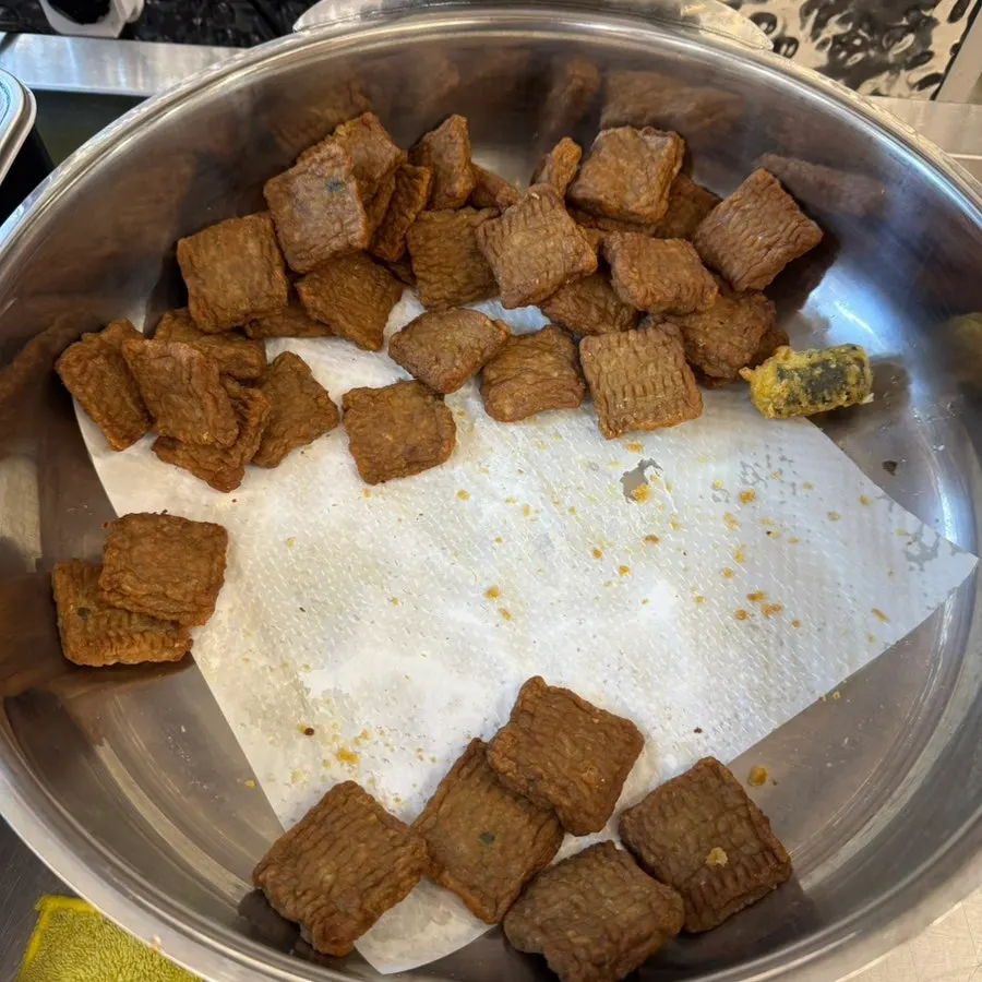 Various foods laid out at the self bar