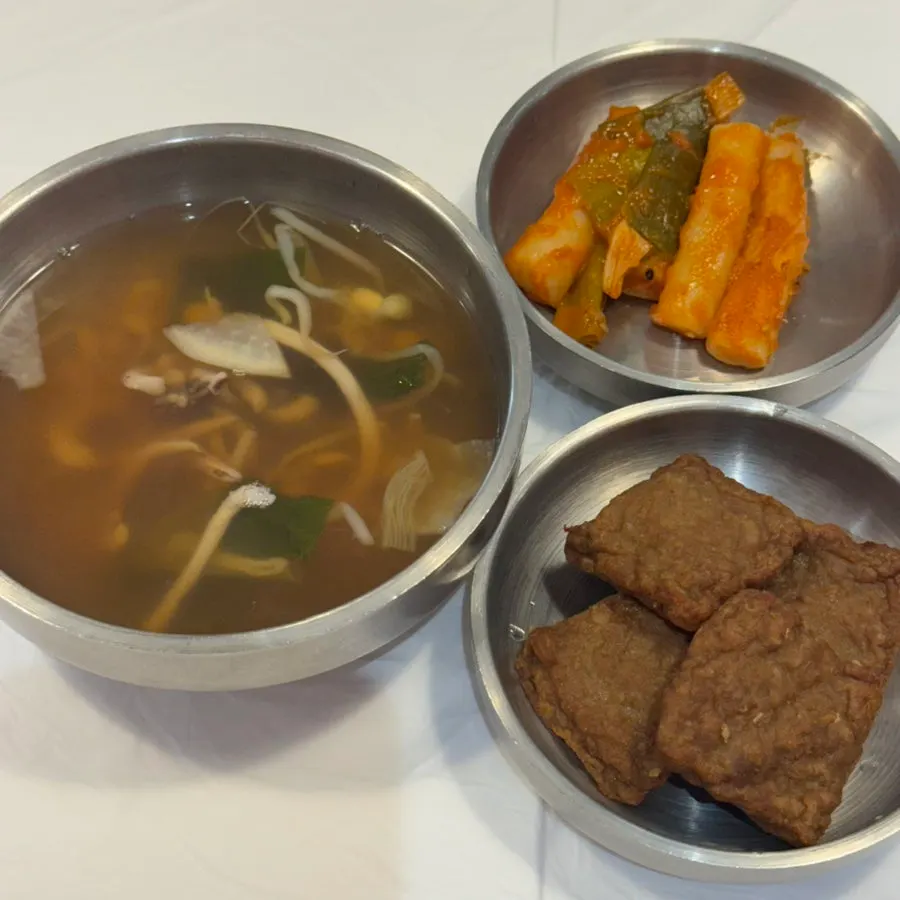 A bowl of squid soup from the self bar