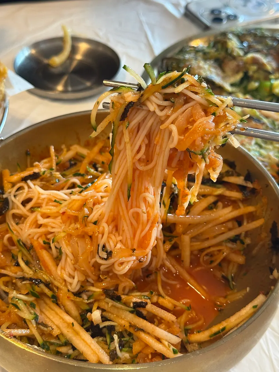 Cold Pohang-style mulhoe with broth poured in