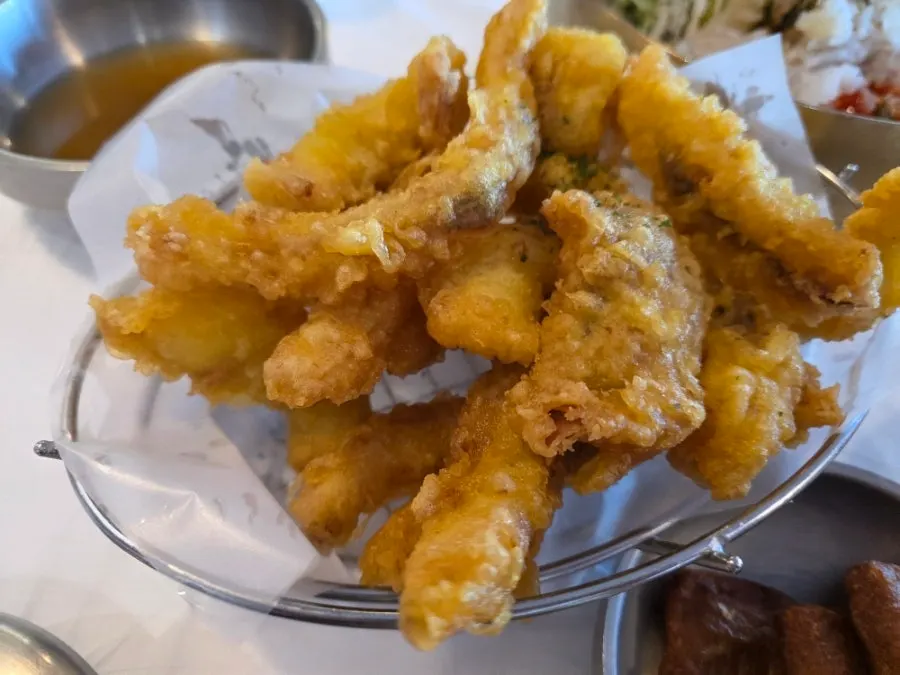 A plate of fried squid the kid enjoyed
