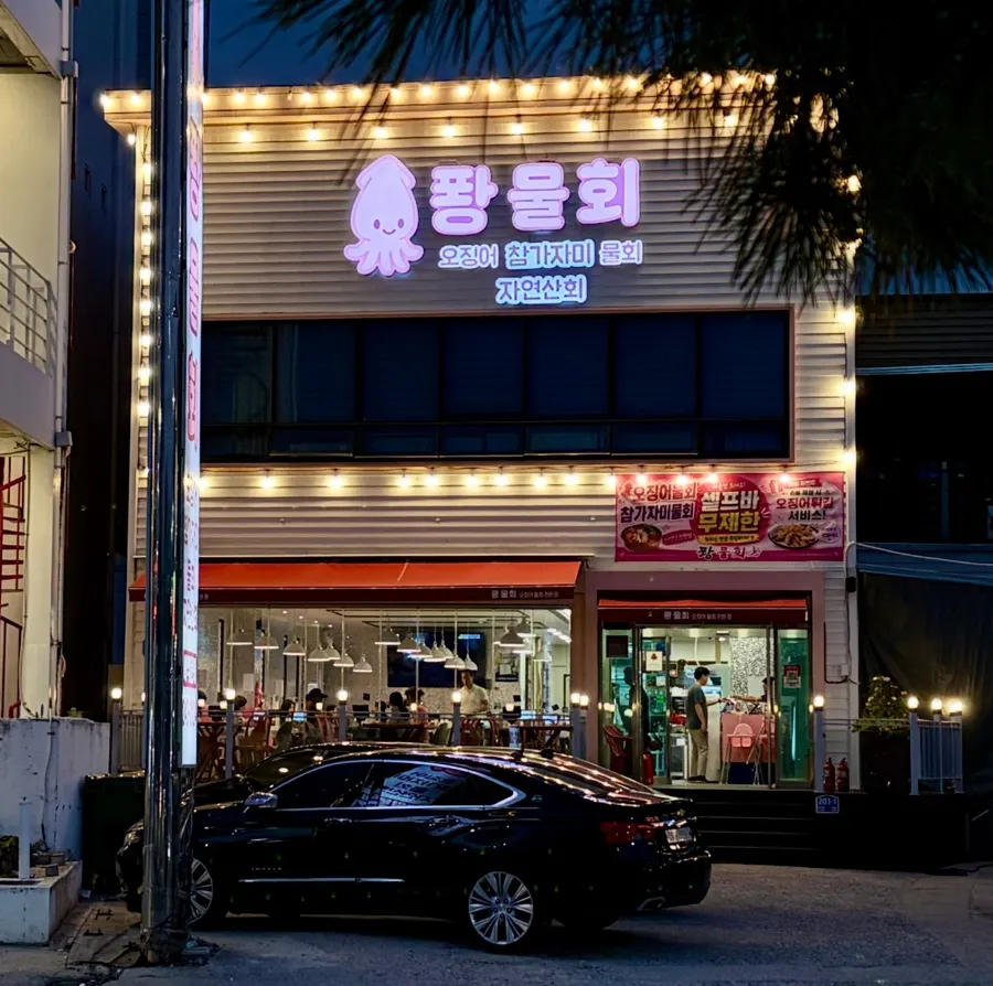영일대 해수욕장 산책 후 찾은 퐝물회