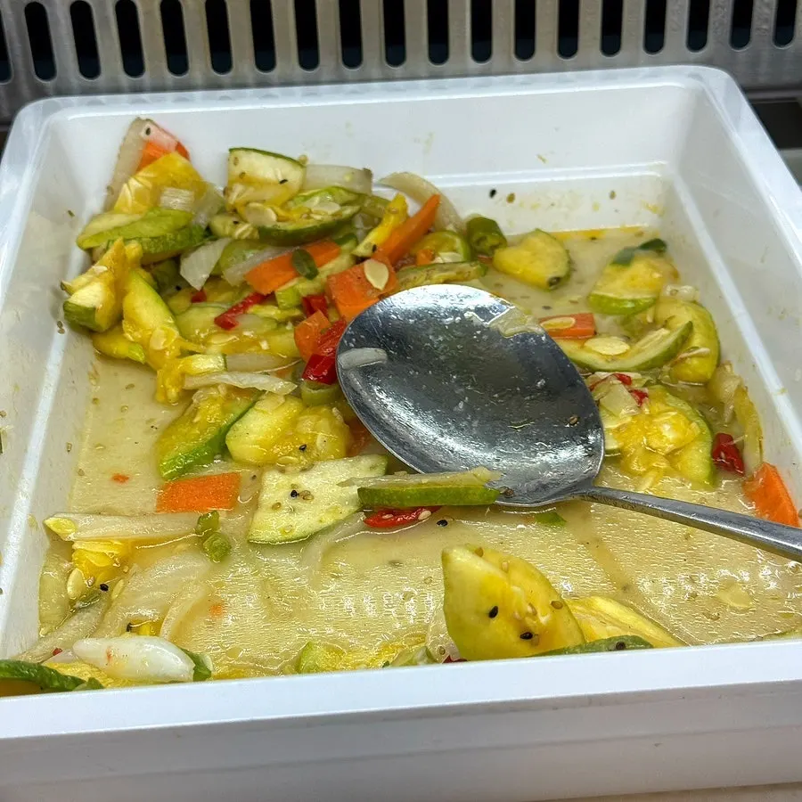 Side dishes displayed at the Ppwang Mulhoe self-bar