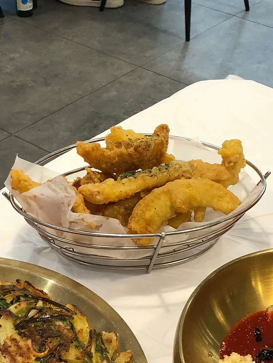 A plate of freshly fried squid