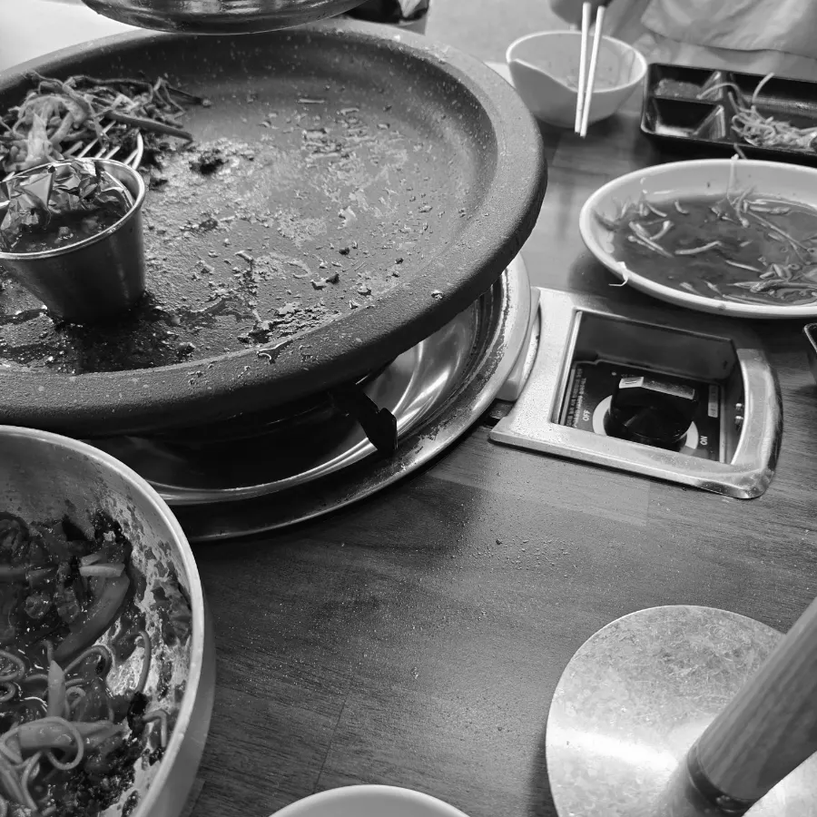 Table after finishing the meal