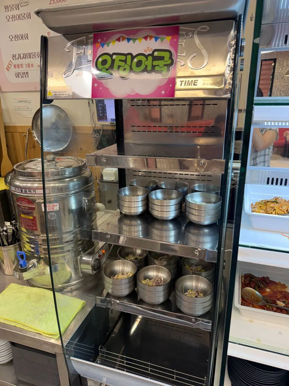 A variety of side dishes at the self-serve bar