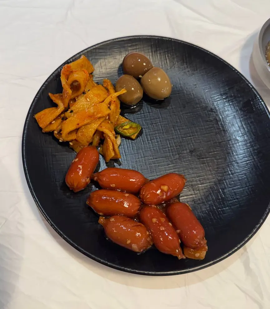 Self-serve bar items arranged on a plate