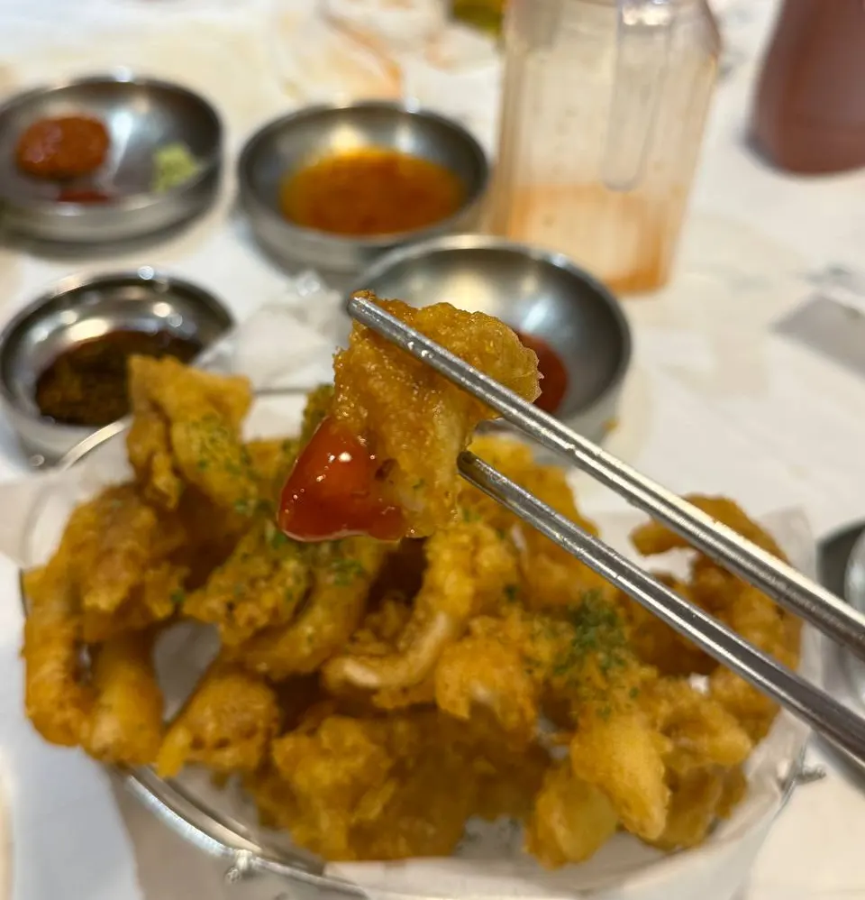 Crisply fried squid side dish