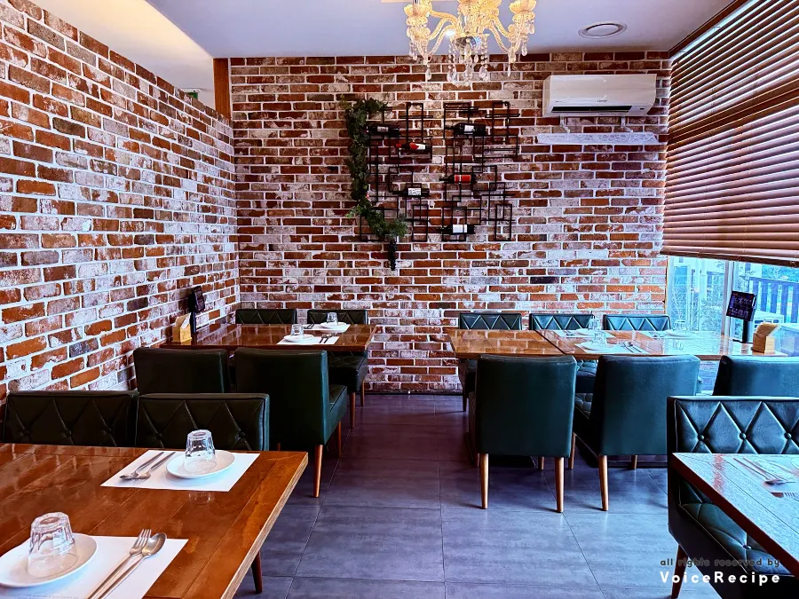 View of the restaurant from the window seat