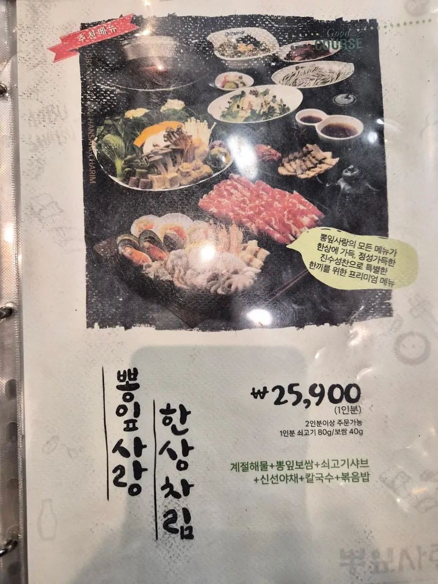 Menu komposisi shabu-shabu dan informasi topping tambahan