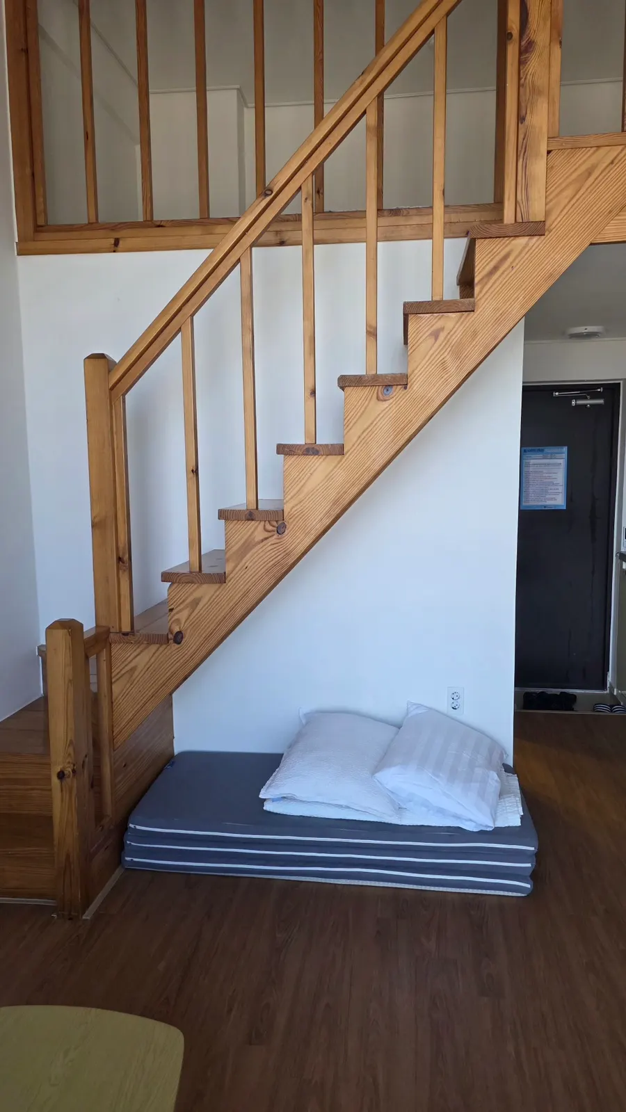 Stairs leading up to the duplex loft
