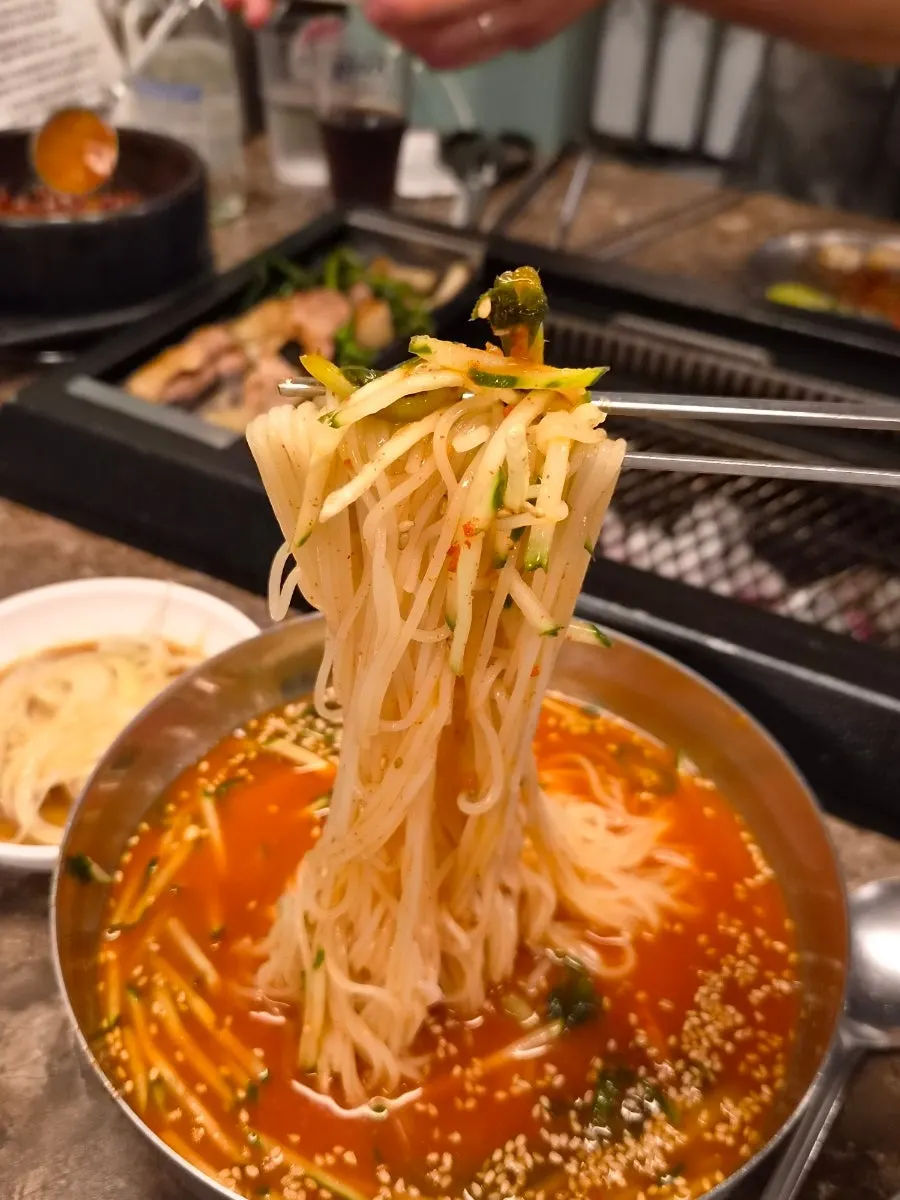 Cold yeolmu noodles at Pork80