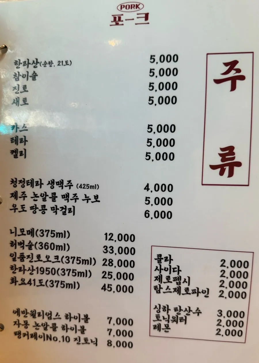 Nanchukmatdon menu listing at Pork80