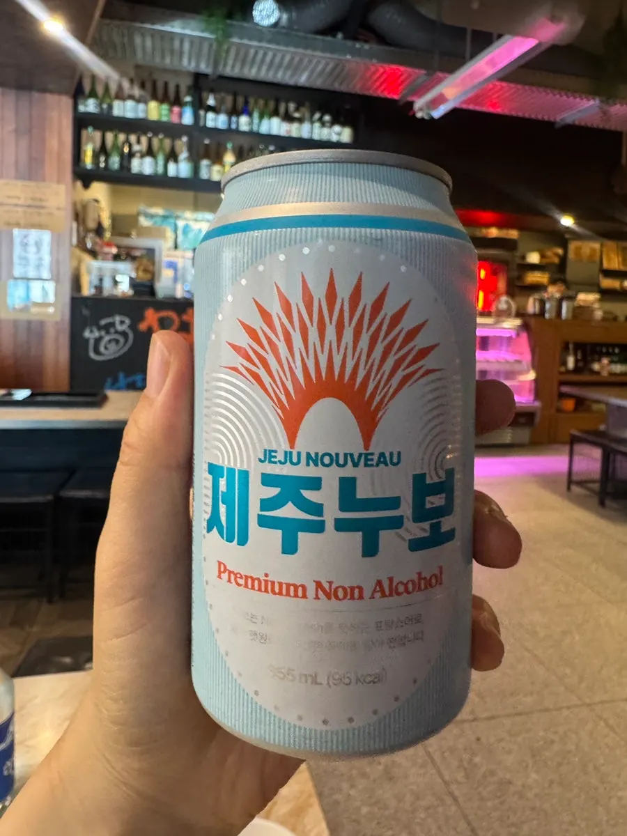 A bottle of nonalcoholic beer Jeju Nouveau