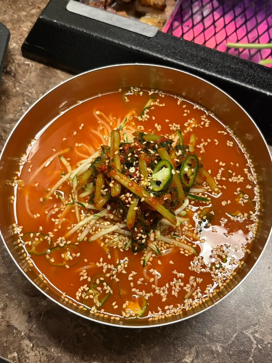 Cheese bomb egg soufflé and yeolmu noodles
