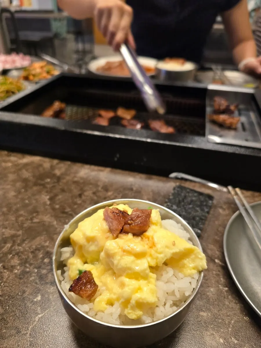 치즈폭탄계란찜과 양념갈비 조합