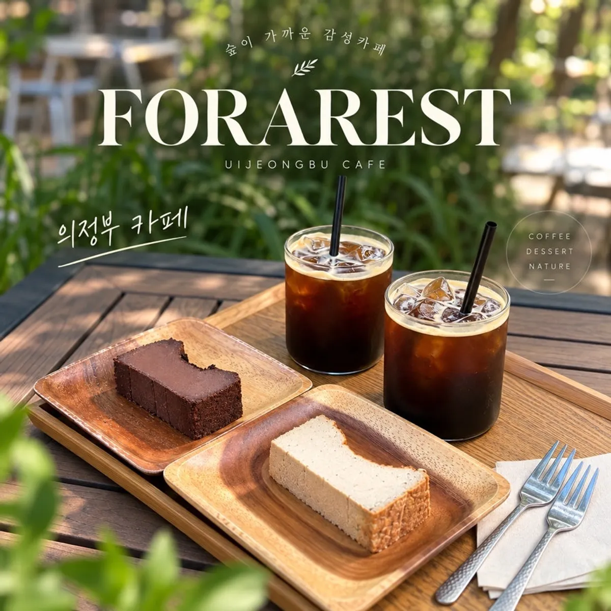 View of Forerest, a large tree-surrounded café in Uijeongbu