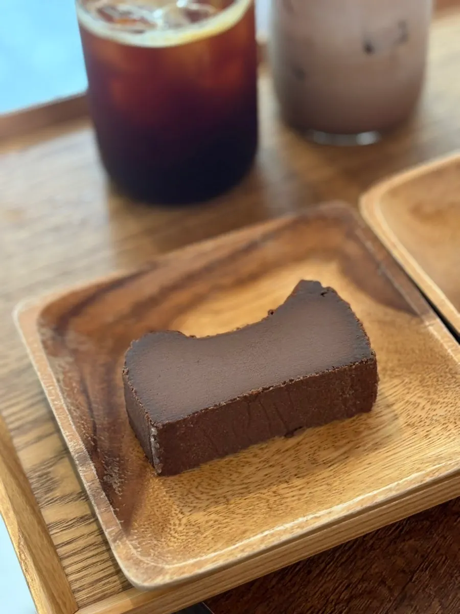 초콜렛 바스크 치즈케이크 한 조각
