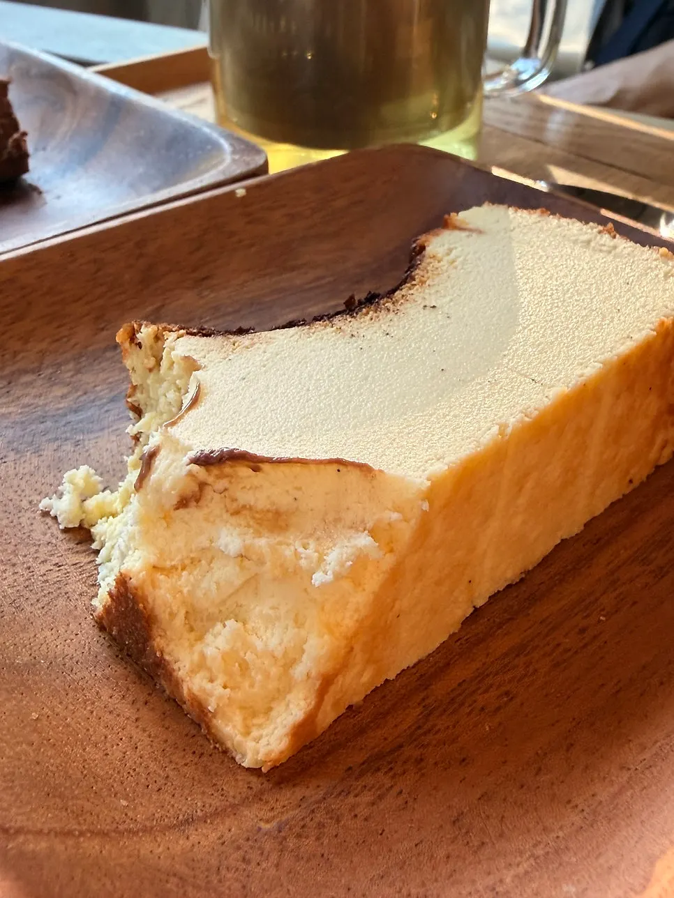 Cross-section of the original Basque cheesecake
