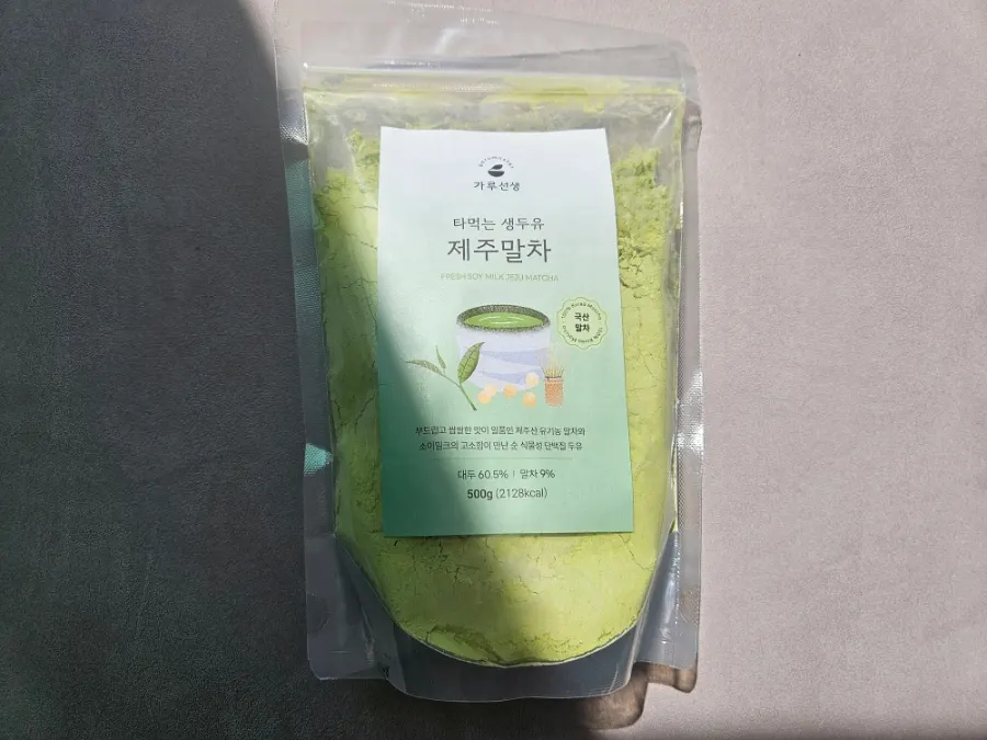 가루선생 타먹는 생두유 제주말차 제품 패키지