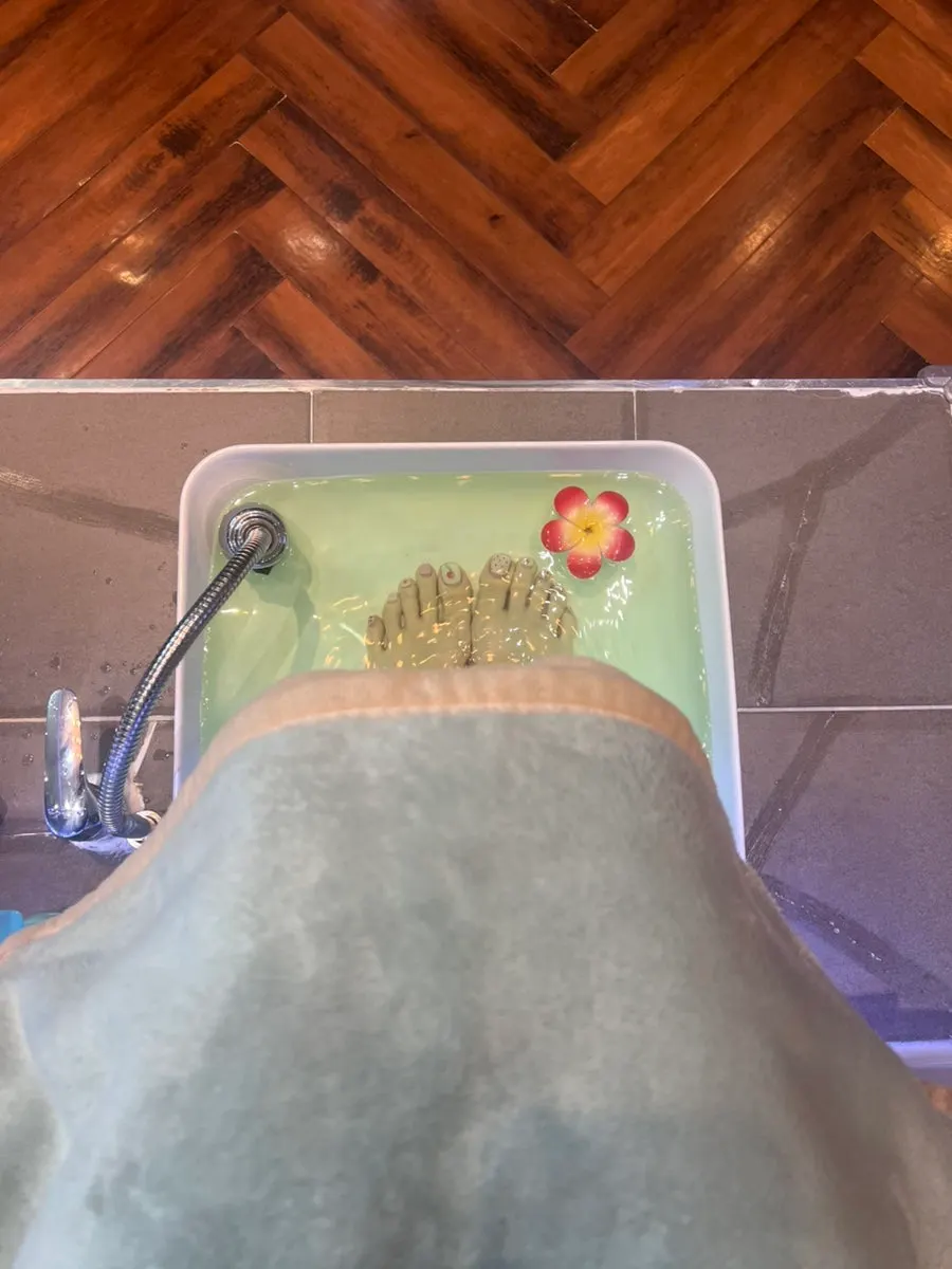 The treatment room where the 90-minute oil massage took place