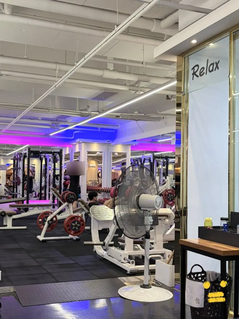 Beige and white toned weight machines