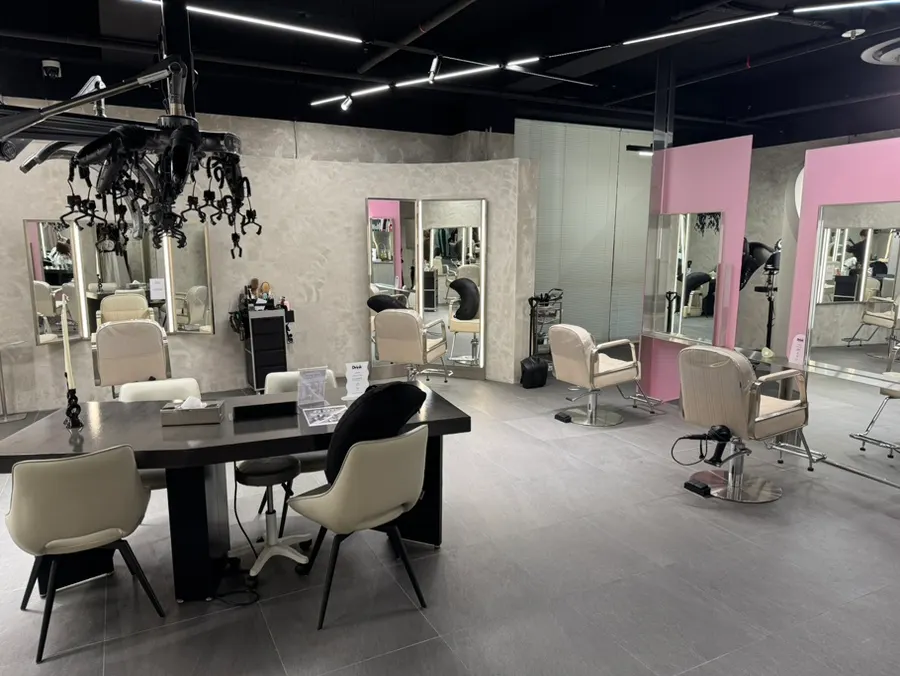 Upscale seating area of the salon