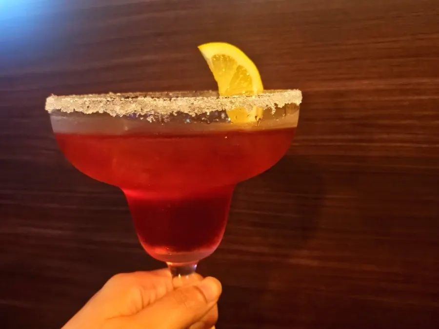 Close-up of the deep red Red Margarita