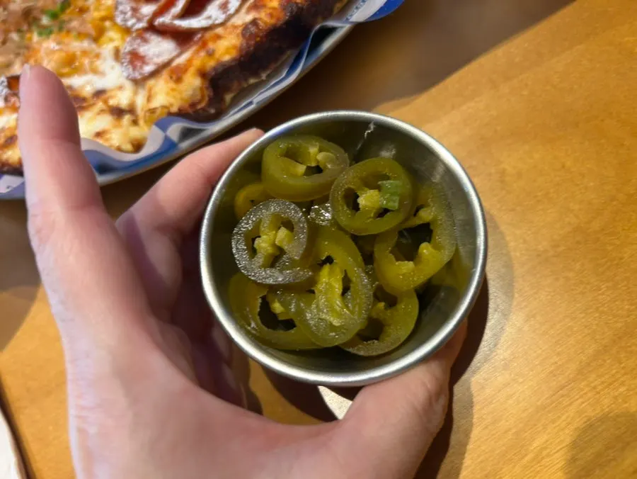 Pizza with added jalapeño