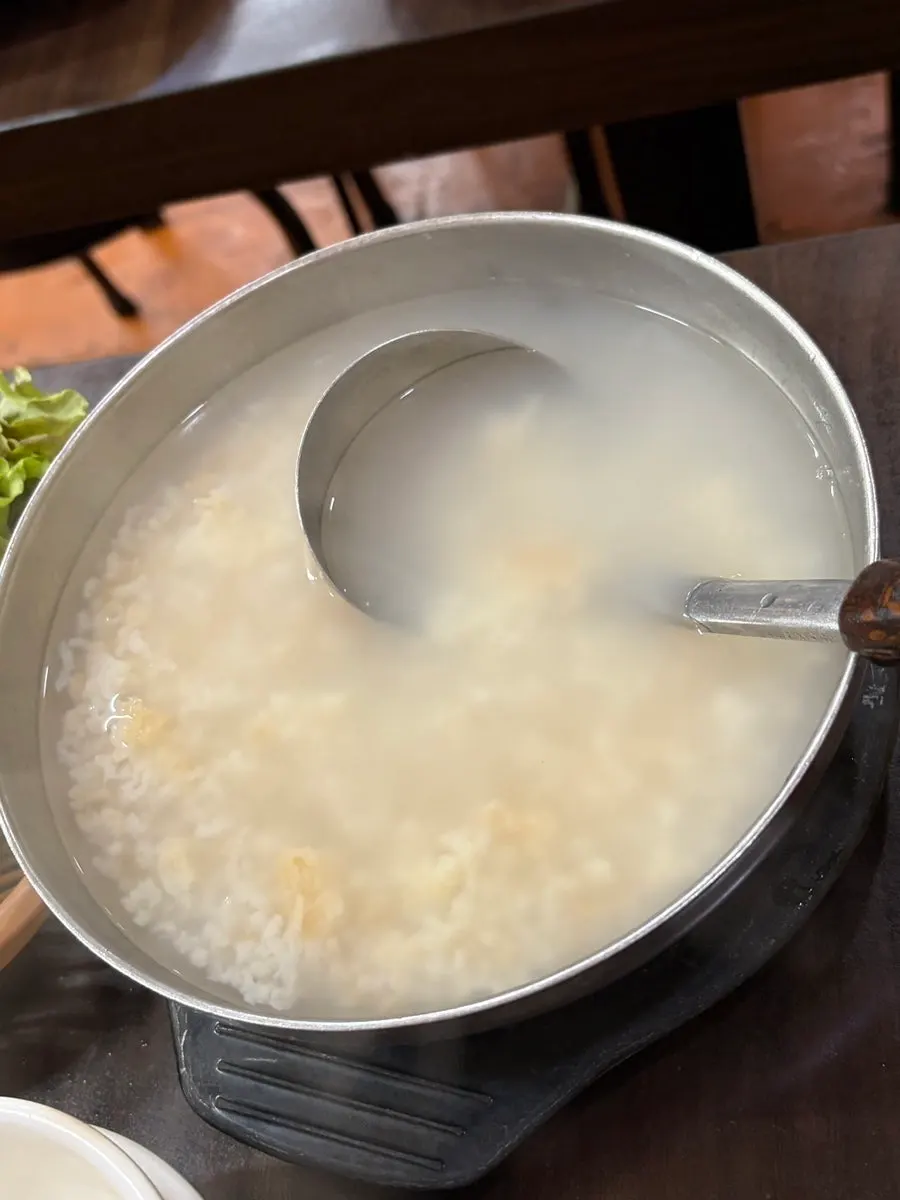 A large bowl of free scorched rice