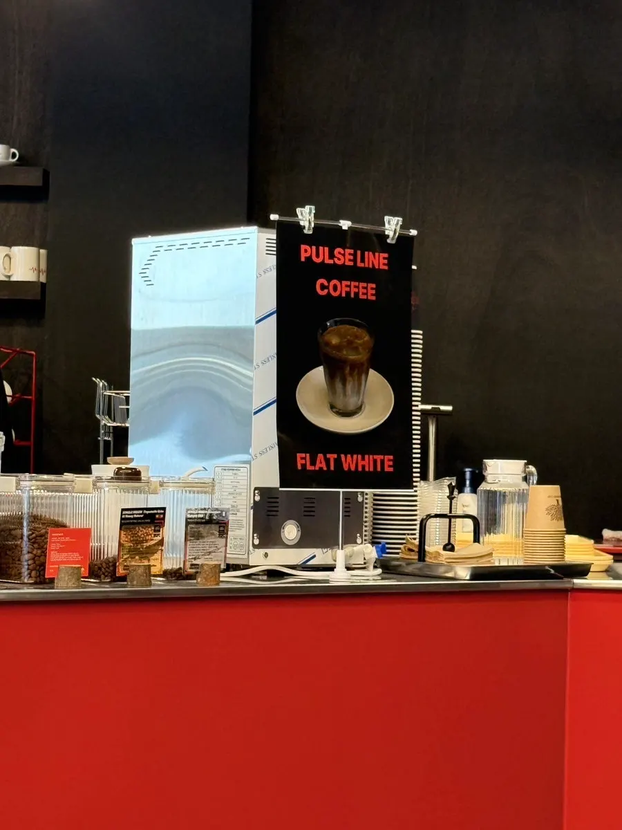 Interior design element at Pulse Line Coffee