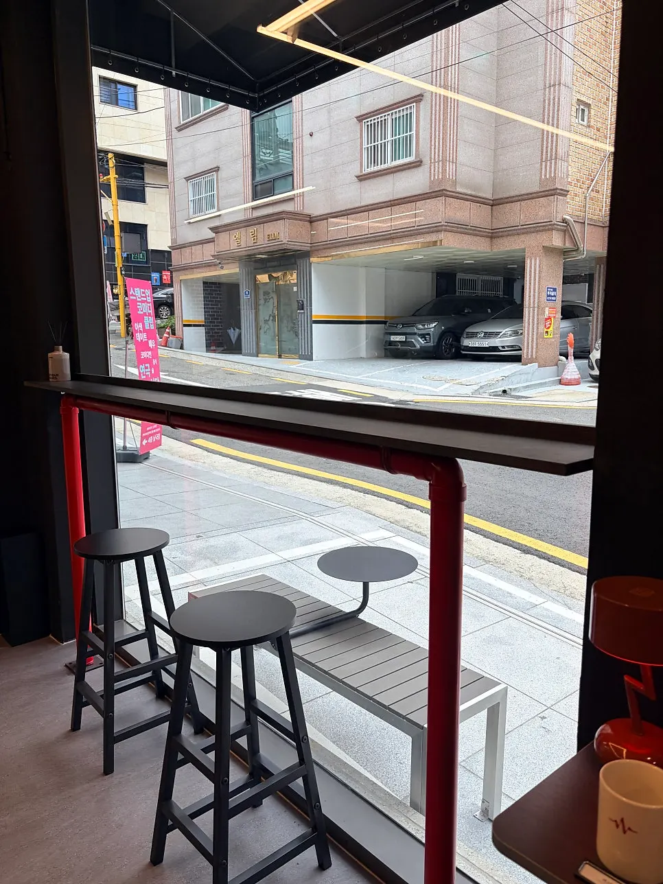 Single seat facing the window