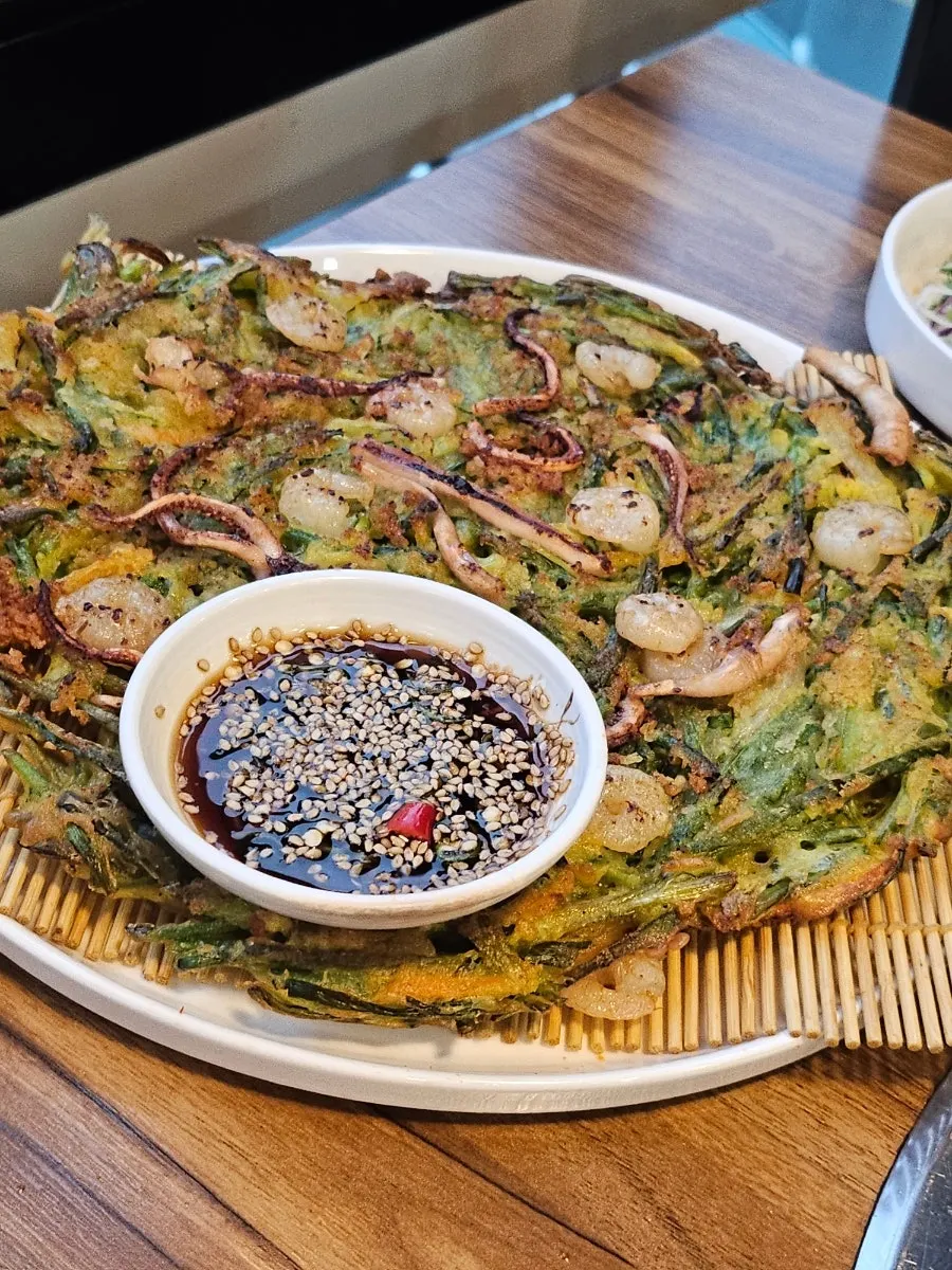 The added seafood pancake