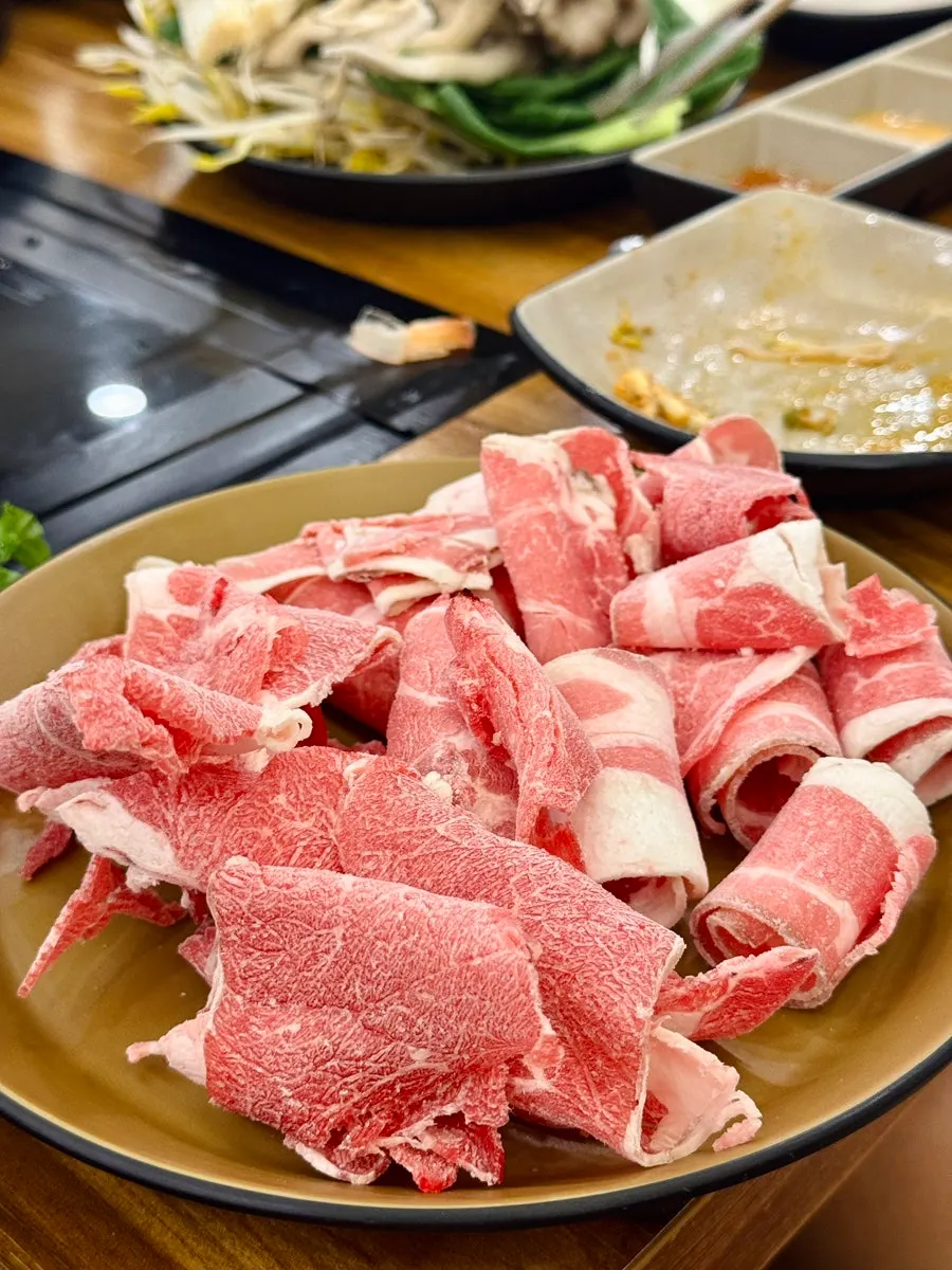 Plate of vegetables for the shabu-shabu