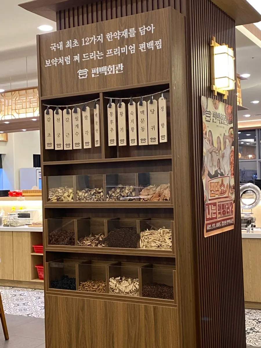 Display of the 12 medicinal herbs on the wall