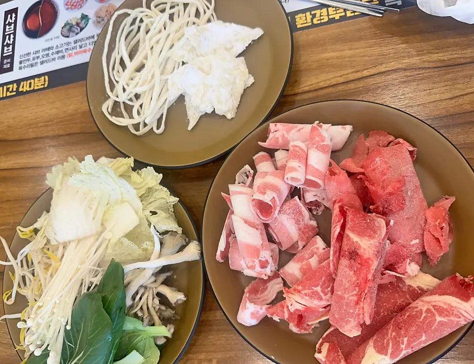 Shabu-shabu pot with bonito and spicy mushroom broth