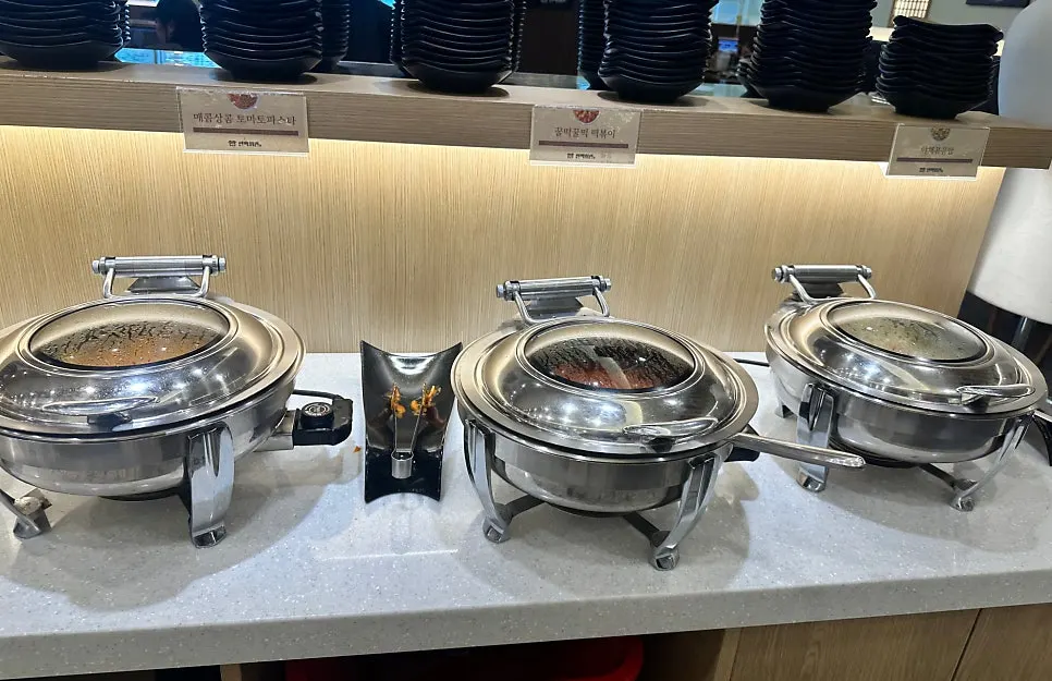 Self-serve bar with spring roll ingredients