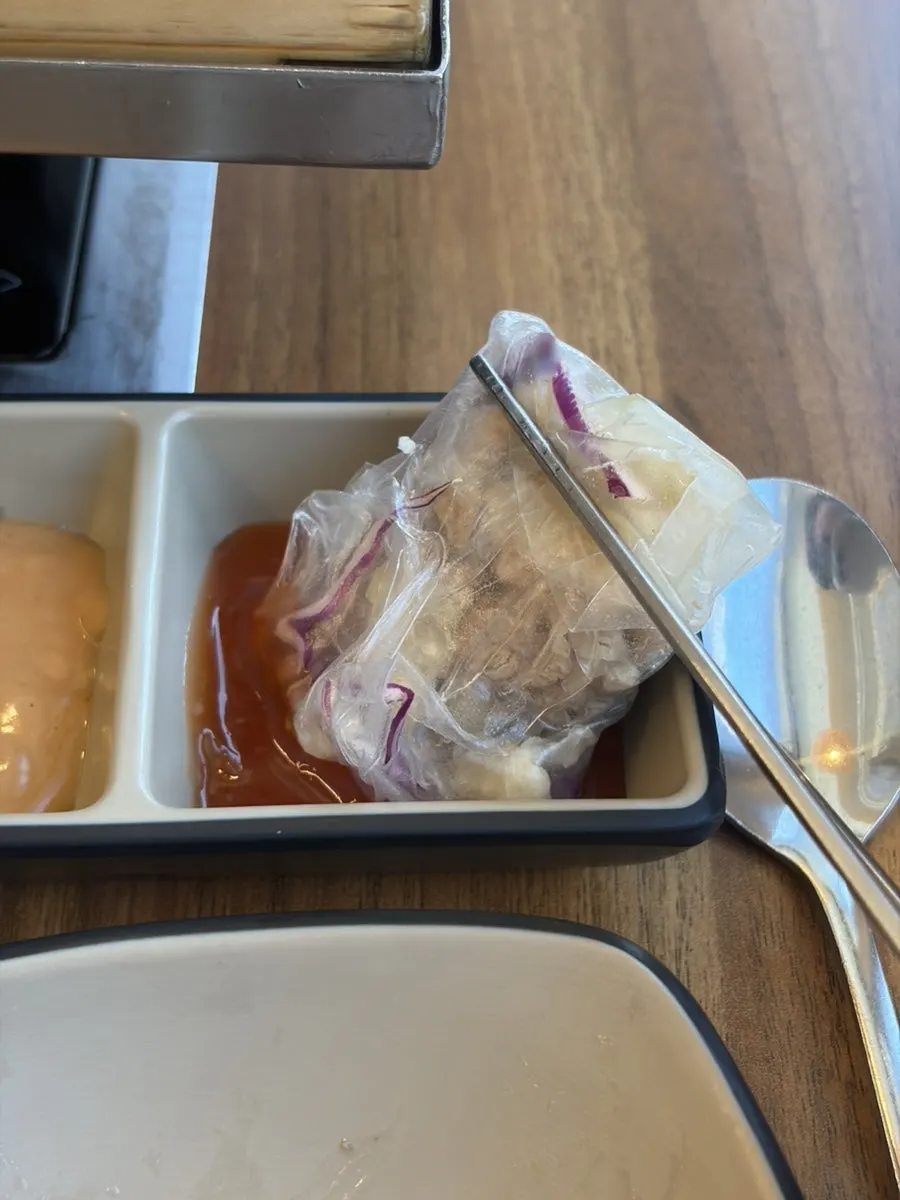 A plate combining bean sprouts and meat from the pyeonbaekjjim