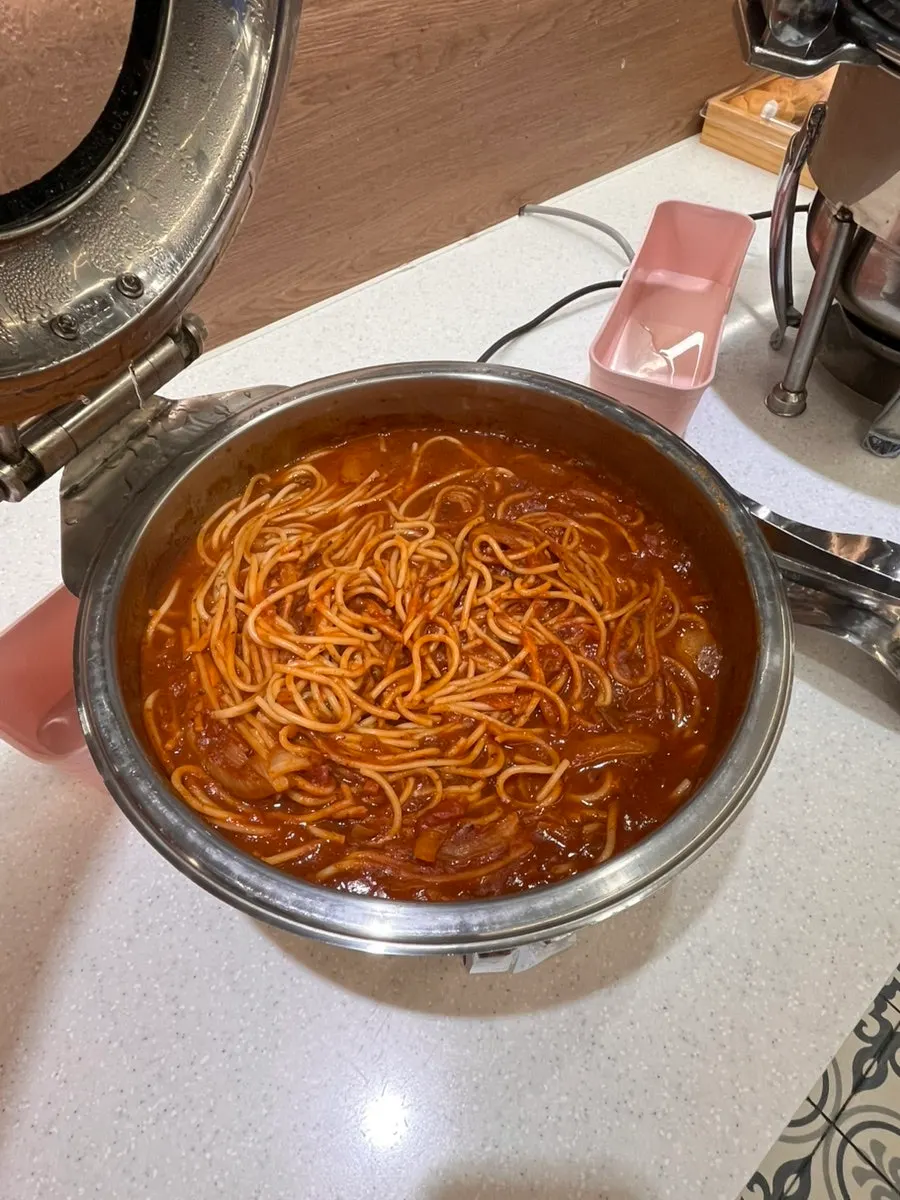 Self-bar with shabu-shabu vegetables and mushrooms