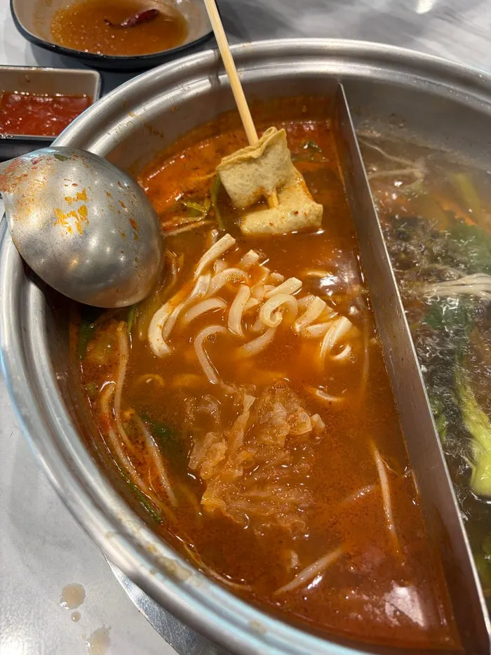 Plate of all-you-can-eat shabu-shabu meat